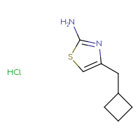 Chemical structure of 4-(cyclobutylmethyl)-1,3-thiazol-2-amine hydrochloride - CSSB20620689829