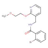 Chemical structure of 2-bromo-N-{[2-(2-methoxyethoxy)pyridin-3-yl]methyl}benzamide - CSSB02122492469