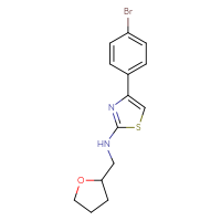 Chemical structure of 4-(4-bromophenyl)-N-[(oxolan-2-yl)methyl]-1,3-thiazol-2-amine - CSSB00000682816
