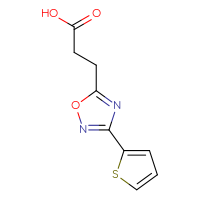 Chemical structure of 3-[3-(thiophen-2-yl)-1,2,4-oxadiazol-5-yl]propanoic acid - CSSB00000209941