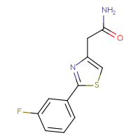 Chemical structure of 2-[2-(3-fluorophenyl)-1,3-thiazol-4-yl]acetamide - CSSB00076658116