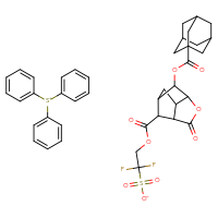 Chemical structure of triphenylsulfanium 2-[2-(adamantane-1-carbonyloxy)-5-oxo-4-oxatricyclo[4.2.1.0³,⁷]nonane-9-carbonyloxy]-1,1-difluoroethane-1-sulfonate - CSSB15547964255