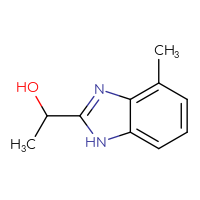 Chemical structure of 1-(4-methyl-1H-1,3-benzodiazol-2-yl)ethan-1-ol - CSSB00011795234