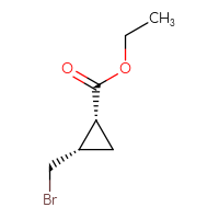Chemical structure of ethyl (1R,2S)-2-(bromomethyl)cyclopropane-1-carboxylate - CSSB00015674349