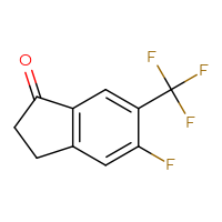 Chemical structure of 5-fluoro-6-(trifluoromethyl)-2,3-dihydro-1H-inden-1-one - CSSB00010010850