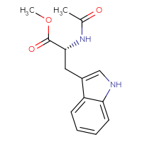 Chemical structure of methyl (2R)-2-acetamido-3-(1H-indol-3-yl)propanoate - CSSB00138569866