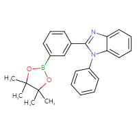 Chemical structure of 1-phenyl-2-[3-(4,4,5,5-tetramethyl-1,3,2-dioxaborolan-2-yl)phenyl]-1H-1,3-benzodiazole - CSSB00020632260