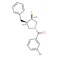 Chemical structure of rac-(3R,4R)-3-benzyl-1-(3-bromobenzoyl)-4-fluoropyrrolidine - CSSB21432563584