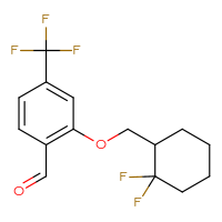 Chemical structure of 2-[(2,2-difluorocyclohexyl)methoxy]-4-(trifluoromethyl)benzaldehyde - CSSB21414466059