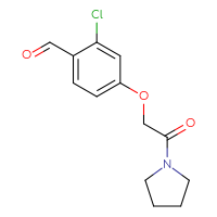 Chemical structure of 2-chloro-4-[2-oxo-2-(pyrrolidin-1-yl)ethoxy]benzaldehyde - CSSB00160507713
