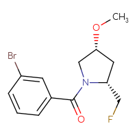 Chemical structure of (2R,4R)-1-(3-bromobenzoyl)-2-(fluoromethyl)-4-methoxypyrrolidine - CSSB02191312352