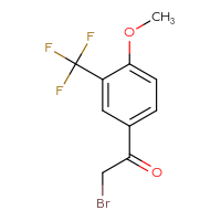 Chemical structure of 2-bromo-1-[4-methoxy-3-(trifluoromethyl)phenyl]ethan-1-one - CSSB00009813790