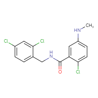 Chemical structure of 2-chloro-N-[(2,4-dichlorophenyl)methyl]-5-(methylamino)benzamide - CSSB00086882176
