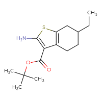 Chemical structure of tert-butyl 2-amino-6-ethyl-4,5,6,7-tetrahydro-1-benzothiophene-3-carboxylate - CSSB00000717103