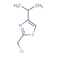Chemical structure of 2-(chloromethyl)-4-(propan-2-yl)-1,3-thiazole - CSSB00011775636
