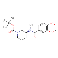 Chemical structure of tert-butyl (3S)-3-(N-methyl-2,3-dihydro-1,4-benzodioxine-6-amido)piperidine-1-carboxylate - CSSB06503623611