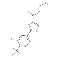 Chemical structure of ethyl 2-[3-fluoro-4-(trifluoromethyl)phenyl]-1,3-thiazole-4-carboxylate - CSSB00020612033