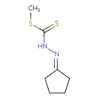Chemical structure of N-{[(methylsulfanyl)methanethioyl]amino}cyclopentanimine - CSSB00028092891