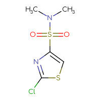 Chemical structure of 2-chloro-N,N-dimethyl-1,3-thiazole-4-sulfonamide - CSSB09895895709