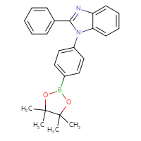 Chemical structure of 2-phenyl-1-[4-(4,4,5,5-tetramethyl-1,3,2-dioxaborolan-2-yl)phenyl]-1H-1,3-benzodiazole - CSSB06629242981
