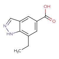 Chemical structure of 7-ethyl-1H-indazole-5-carboxylic acid - CSSB00000109796