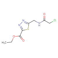 Chemical structure of ethyl 5-[(2-chloroacetamido)methyl]-1,3,4-thiadiazole-2-carboxylate - CSSB02485851409