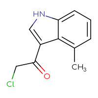 Chemical structure of 2-chloro-1-(4-methyl-1H-indol-3-yl)ethan-1-one - CSSB00000744700