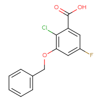 Chemical structure of 3-(benzyloxy)-2-chloro-5-fluorobenzoic acid - CSSB14919645956