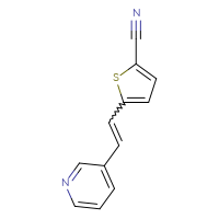 Chemical structure of 5-[2-(pyridin-3-yl)ethenyl]thiophene-2-carbonitrile - CSSB21253047604