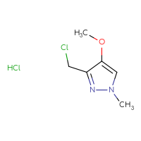 Chemical structure of 3-(chloromethyl)-4-methoxy-1-methyl-1H-pyrazole hydrochloride - CSSB21248692392