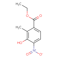 Chemical structure of ethyl 3-hydroxy-2-methyl-4-nitrobenzoate - CSSB00135267686
