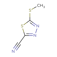 Chemical structure of 5-(methylsulfanyl)-1,3,4-thiadiazole-2-carbonitrile - CSSB00000145521