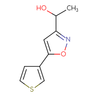 Chemical structure of 1-[5-(thiophen-3-yl)-1,2-oxazol-3-yl]ethan-1-ol - CSSB21230204757