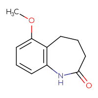 Chemical structure of 6-methoxy-2,3,4,5-tetrahydro-1H-1-benzazepin-2-one - CSSB00000693004