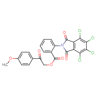 Chemical structure of 2-(4-methoxyphenyl)-2-oxoethyl 2-(4,5,6,7-tetrachloro-1,3-dioxo-2,3-dihydro-1H-isoindol-2-yl)benzoate - CSSB00121685666