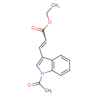 Chemical structure of ethyl 3-(1-acetyl-1H-indol-3-yl)prop-2-enoate - CSSB06580924979