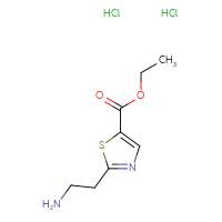 Chemical structure of ethyl 2-(2-aminoethyl)-1,3-thiazole-5-carboxylate dihydrochloride - CSSB21043416761