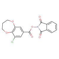 Chemical structure of 1,3-dioxo-2,3-dihydro-1H-isoindol-2-yl 9-chloro-3,4-dihydro-2H-1,5-benzodioxepine-7-carboxylate - CSSB00116219409