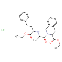 Chemical structure of ethyl 2-{2-[(1-ethoxy-1-oxo-4-phenylbutan-2-yl)amino]propanoyl}-1,2,3,4-tetrahydroisoquinoline-3-carboxylate hydrochloride - CSSB20620692178