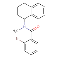 Chemical structure of 2-bromo-N-methyl-N-(1,2,3,4-tetrahydronaphthalen-1-yl)benzamide - CSSB00105430692
