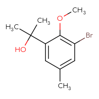 Chemical structure of 2-(3-bromo-2-methoxy-5-methylphenyl)propan-2-ol - CSSB00021463097