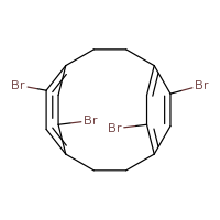 Chemical structure of 5,11,13,15-tetrabromotricyclo[8.2.2.2⁴,⁷]hexadeca-1(12),4,6,10,13,15-hexaene - CSSB00160568770