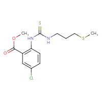 Chemical structure of methyl 5-chloro-2-({[3-(methylsulfanyl)propyl]carbamothioyl}amino)benzoate - CSSB21432445576