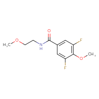 Chemical structure of 3,5-difluoro-4-methoxy-N-(2-methoxyethyl)benzamide - CSSB07025318939