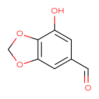 Chemical structure of 7-hydroxy-2H-1,3-benzodioxole-5-carbaldehyde - CSSB00000050929
