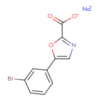 Chemical structure of sodium 5-(3-bromophenyl)-1,3-oxazole-2-carboxylate - CSSB00012943200