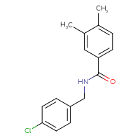 Chemical structure of N-[(4-chlorophenyl)methyl]-3,4-dimethylbenzamide - CSSB00046079523