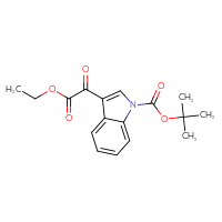 Chemical structure of tert-butyl 3-(2-ethoxy-2-oxoacetyl)-1H-indole-1-carboxylate - CSSB00009998259