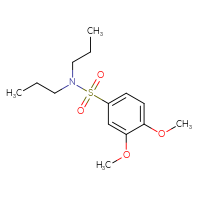 Chemical structure of 3,4-dimethoxy-N,N-dipropylbenzene-1-sulfonamide - CSSB00046229104