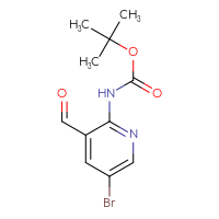 Chemical structure of tert-butyl N-(5-bromo-3-formylpyridin-2-yl)carbamate - CSSB00137423498